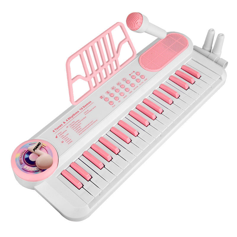 Children's electronic keyboard musical toy - beginner level piano for boys and girls - playable with microphone