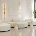 French cream style hotel lobby lounge double-sided sofa - ideal for medical aesthetics, wedding photography studios, clothing boutiques, and beauty salons