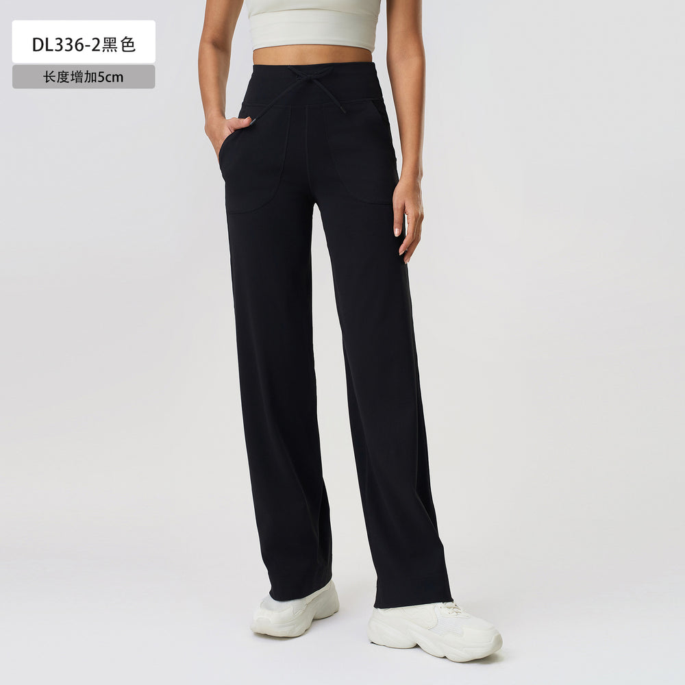 New breathable loose fit wide leg pants with large pockets - women's activewear yoga pants - casual long pants dl336