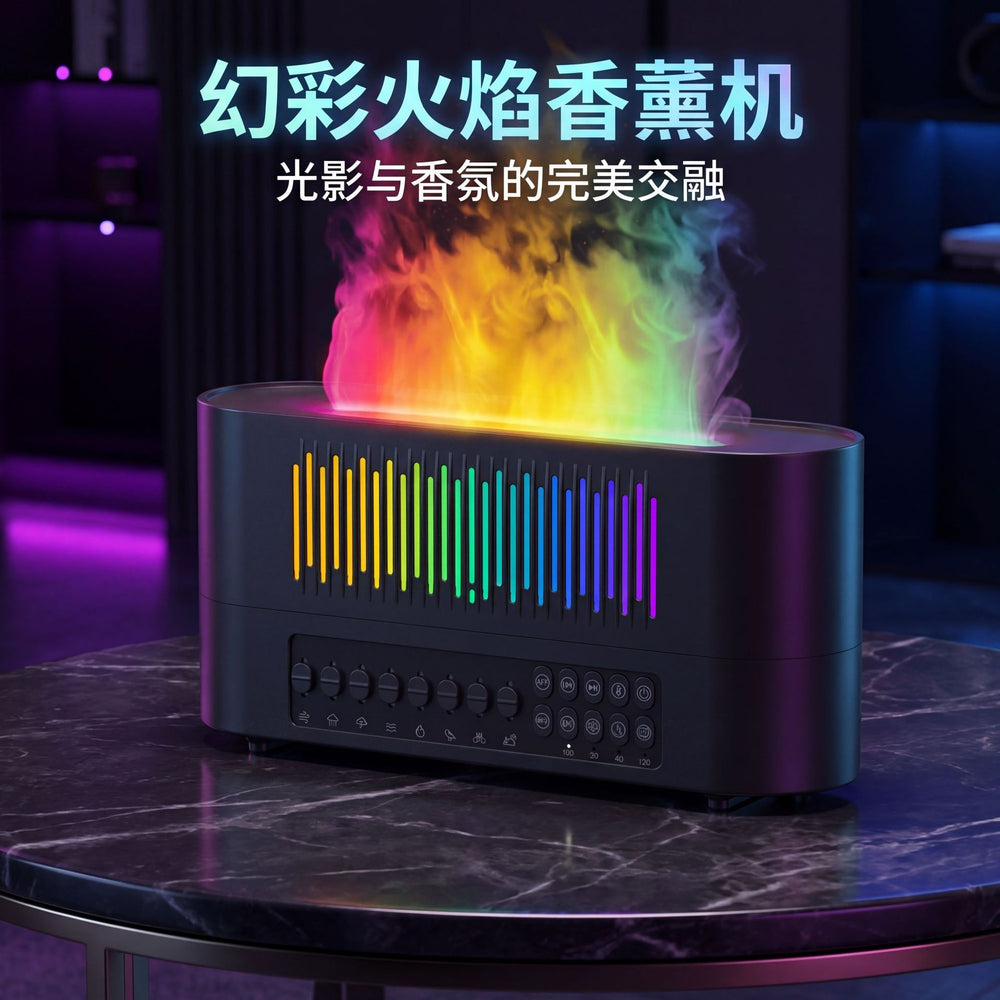 white noise flame aromatherapy humidifier for home desktop small desktop bluetooth speaker sleep night light