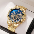 2023 aliexpress watch: men's casual stainless steel watch with faux three-eyed design, alloy fashion watch - silver