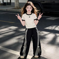 Girls' summer outfit set : new trendy two-piece activewear for kids - unique and stylish summer clothes for girls