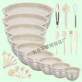 Beige lid + 17-piece set + natural color basin