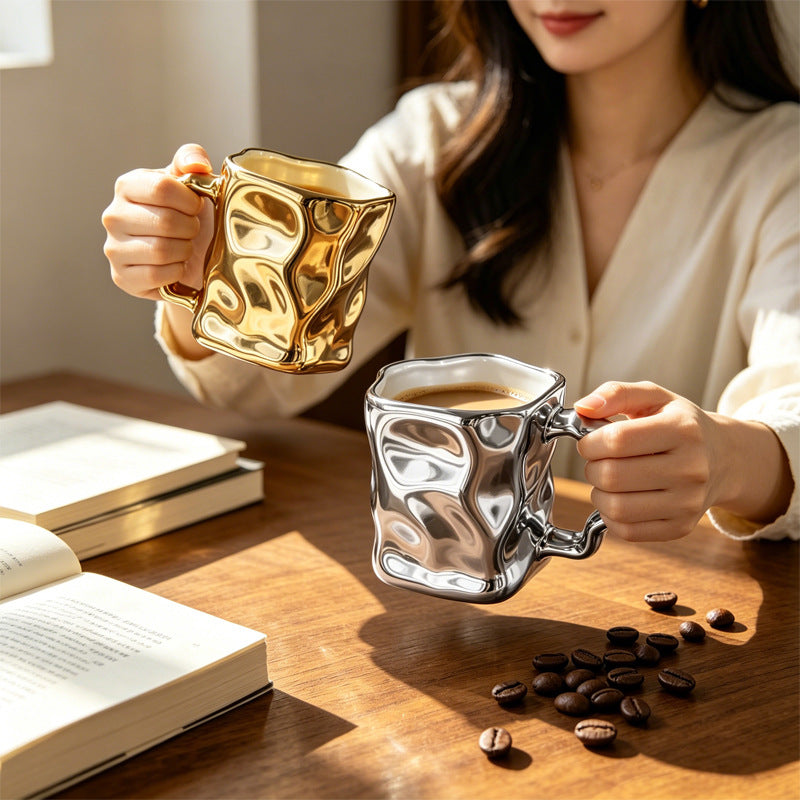 ceramic mug, high-end twist mug, home niche design, couple coffee cup, girl's drinking cup