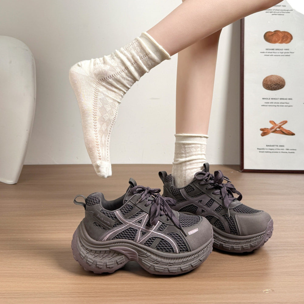 Petitesthick soledad shoes women's 2026springnew arrivalaccessible luxurybest selling breathable sports heightening casualwhite shoes