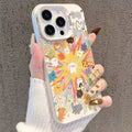 Graffiti cat & dog sun phone case - iphone 17 pro max & apple 16 full coverage shockproof protective case - wholesale