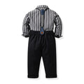 Boys' spring outfit: new korean style striped long-sleeve shirt two-piece set for baby boys