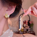S925 sterling silver needle zircon clover flower earrings - women's luxury, high-end, unique, and elegant stud earrings