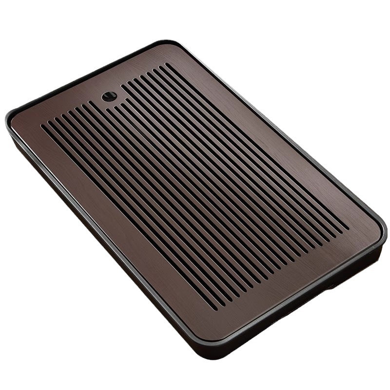 Tea tray, small tea table, one piece, dry soaking table, drain tray, tea sea, kung fu tea set, tea tray, tea table, bamboo portable