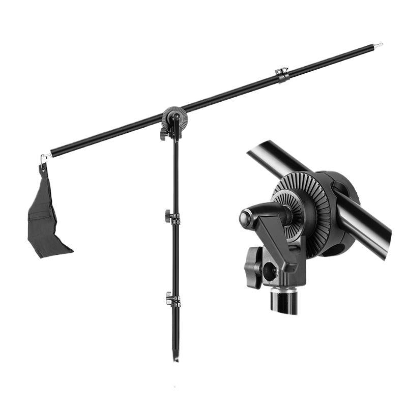 Photography overhead light horizontal arm bracket fill light flash crossbar spring bracket telescopic boom studio shooting light stand