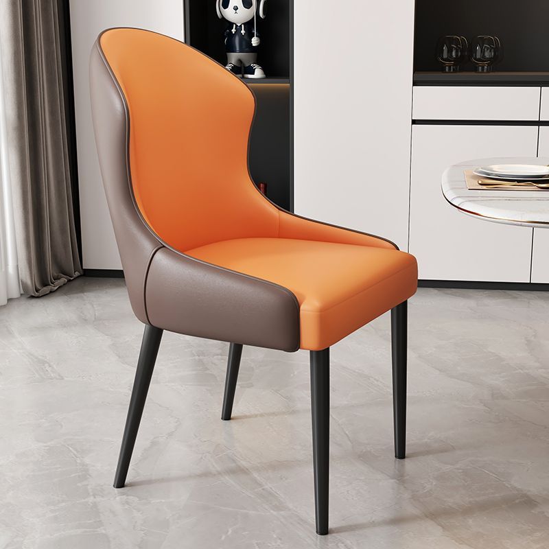 Dining chair - modern minimalist home restaurant chair, comfortable backrest, iron art dining table chair, nordic light luxury hotel chair