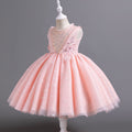 Children's fashionable european and american style mesh tutu dress - sleeveless flower girl dress for piano recitals and runway shows