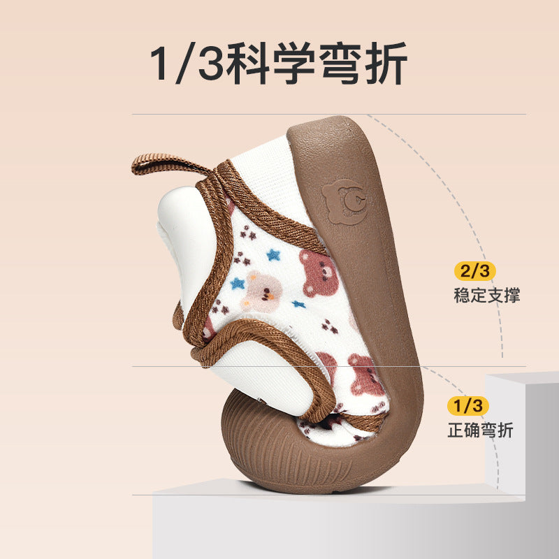 Toddler shoes for baby boys 0-1-3 years old, autumn/winter infant and toddler shoes for baby girls, soft sole functional fleece-lined thickened cotton shoes