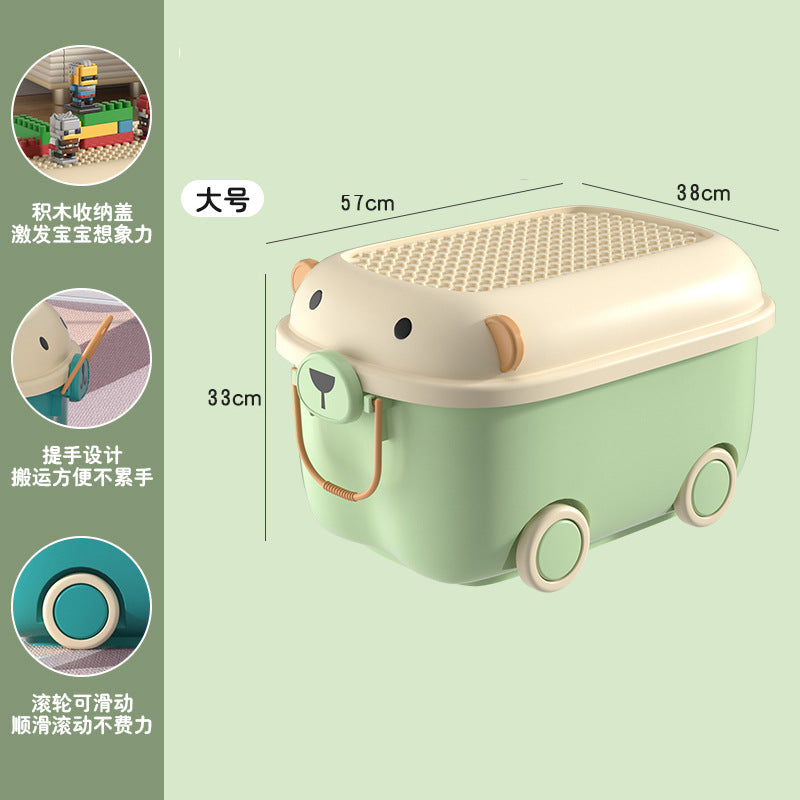Kids toy storage box cute large capacity storage box plastic for home storage box baby clothes snack storage