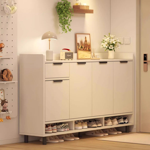 Cream style shoe cabinet household door-to-door storage cabinet integrated against the wall 2025 new door-to-door corridor simple shoe rack
