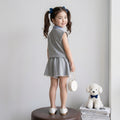 Girls' set: collared vest & lace shorts outfit - preppy zootopia bunny officer two-piece wholesale