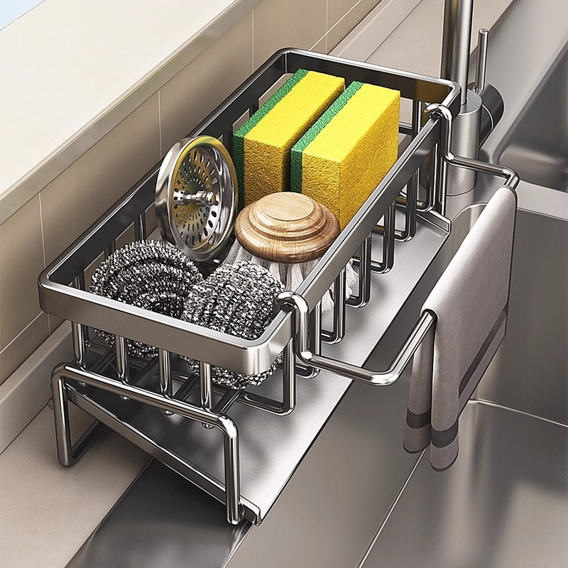 Kitchen rack, sink rag, drain rack, faucet, sink, dishwashing, dishwashing liquid, steel ball storage rack handy gadget