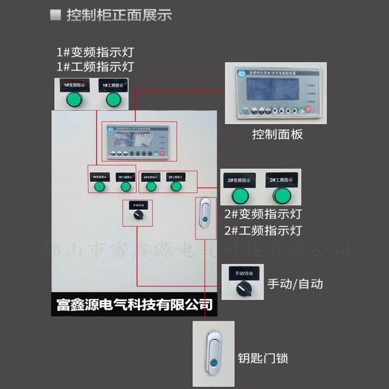 Frequency conversion cabinet constant pressure water supply control cabinet water pump constant pressure water supply frequency conversion box complete set of automatic fan control cabinet