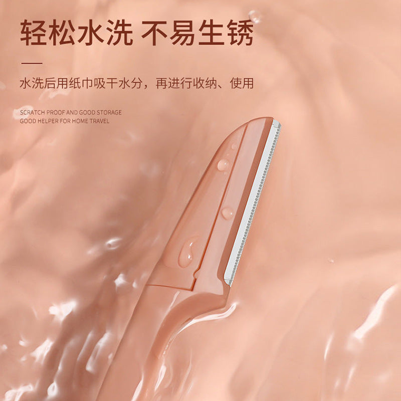 3-piece folding eyebrow razor set - oem stainless steel eyebrow shaper - beauty tool eyebrow razor blade replacement kit - portable