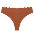 fashion one-piece seamless women's underwear pure colorcut out wavy waist low-waist nylon adhesive underwear for women