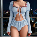 Pure desire style cross-border dropshipping women's sexy bikini foreign trade fashion nightgown separates big red black