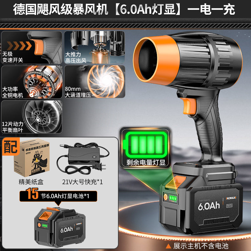 High-power industrial-grade blower with turbine fan – powerful air blower for dust, leaves, and snow removal (lithium battery powered)