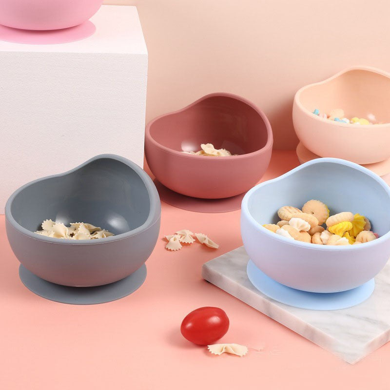 Children's silicone bowl baby eating complementary food snail bowl training eating non-slip and anti-drop suction cup bowl children's tableware