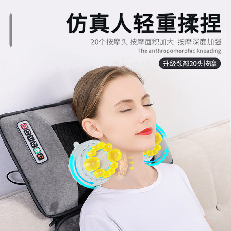 massage mattress, foldable full-body cervical massager, multi-functional home use hot compress lumbar support chair cushion - wholesale