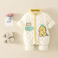 Newborn infant lightweight cotton romper - autumn/winter cotton outfit for baby boys and girls - stylish long-sleeve bodysuit for crawling and everyday wear