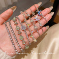 Super fairy micro-embedded zircon bows bracelet for women classy sense of accessible luxury crystal bracelet best selling exquisite pull-out hand jewelry