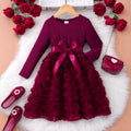 new girls' solid color rose dress