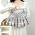 Girls' sweater set -  winter new arrival: stylish ruffle-trimmed thick cardigan sweater and plaid skirt two-piece set
