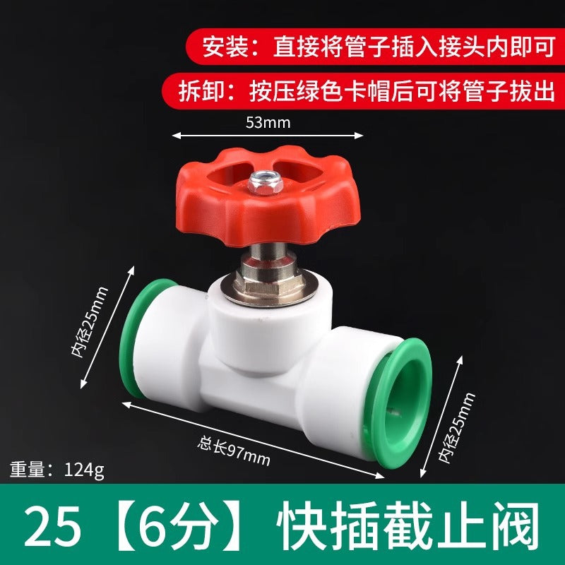Ppr water pipe quick connector, 1/2" and 3/4" no-heat, no-weld push-to-connect fittings, 20/25 pe hot and cold water pipe accessories