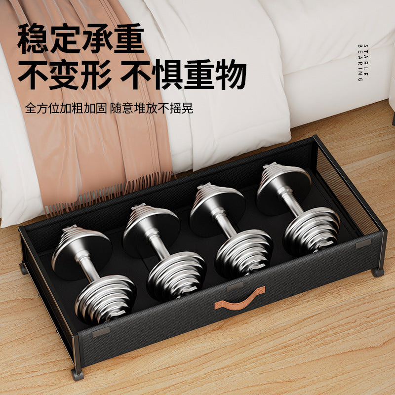 square bed bottom rack under bed clothing shoes quilt book storage box wheeled mobile trolley