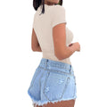 European and american style versatile round neck short sleeve tank top t-shirt women's clothing 2025 autumn/winter amazon independent website