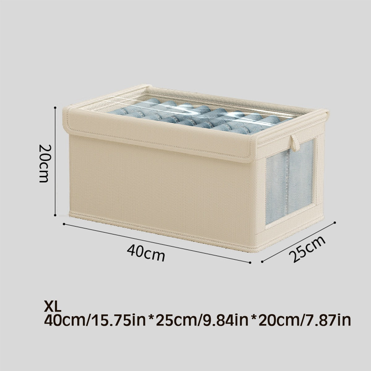 Clothes with lid storage box Household Oxford cloth window-opening visual clothes fabric storage box Large finishing artifact box