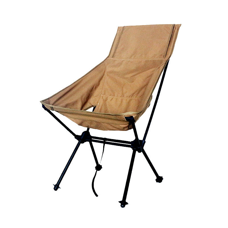 Cross-border exclusive aluminum alloy outdoor camping camping chair moon chair double tube fishing chair portable beach leisure folding