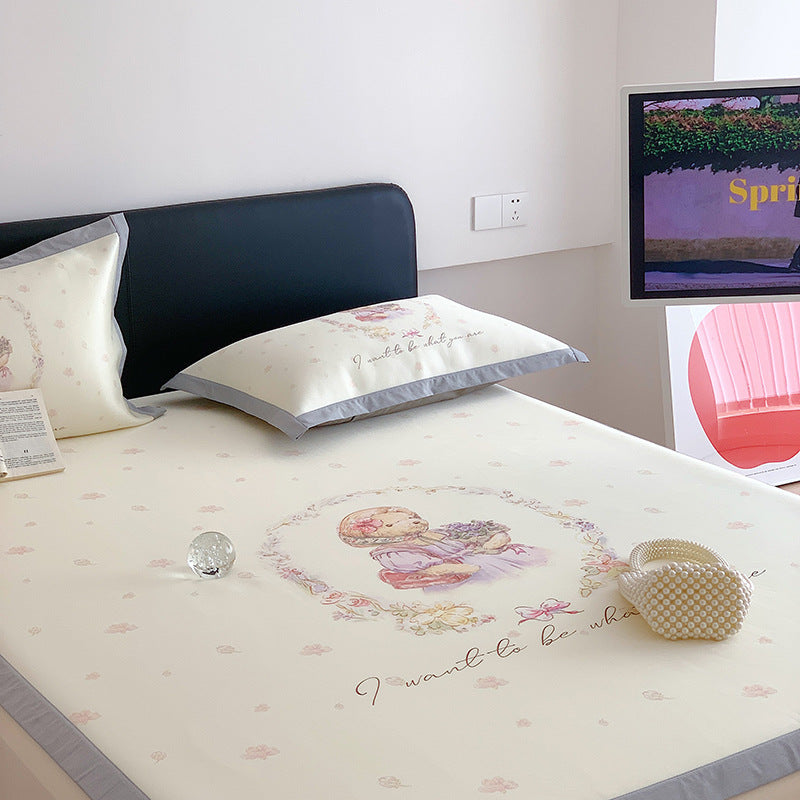 Summer large version milk carbon light mat three-piece ice silk mat cartoon children's dormitory 0.9m 1.2 double bed 1.8