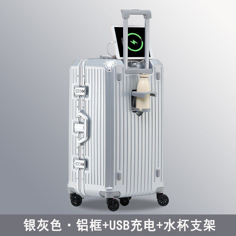 Pinghu ultra-light large-capacity suitcase women's trolley case 28-inch luggage five-wheel password case suitcase men's leather case