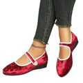 Plus size women's flats for export - new spring/autumn  collection: flat, satin, wedge heel, slip-on, low-cut casual shoes with velcro closure
