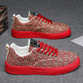 Canvas shoes men's low-top winter2025new arrivalniche style low-top printing sneakers menthick sole sports casualtrendy shoes