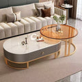 Slate oval coffee table for home living roomaccessible luxury modern casual small apartment tea table 2025new arrival combination
