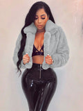S391021 european and american autumn/winter oversized faux fur cardigan jacket