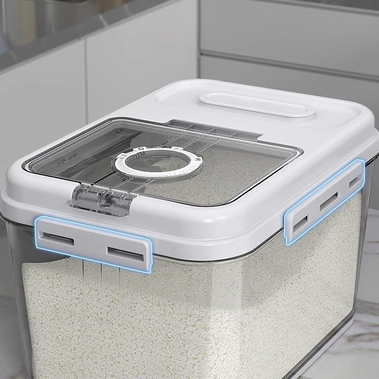 Rice bucket Household rice tank Insect-proof and moisture-proof sealed flour storage tank Rice storage box Food grade rice noodle container