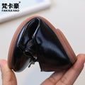 Vancahao girls' bow-tie princess shoes, new spring/autumn  collection, kids' black leather soft-soled dance shoes