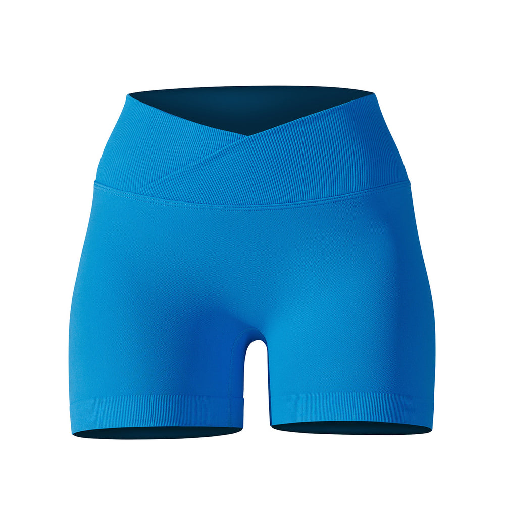 European and american high-waisted stretch running & fitness shorts - criss-cross waist, peach lift, tight-fit yoga pants, seamless athletic shorts