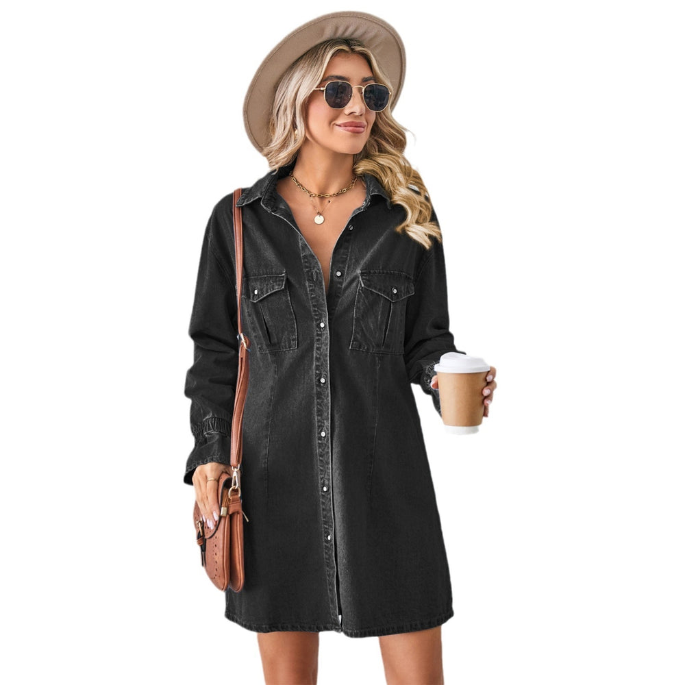 Wishfashion cross-border export independent station  new loose washed denim dress tops mid-length skirt