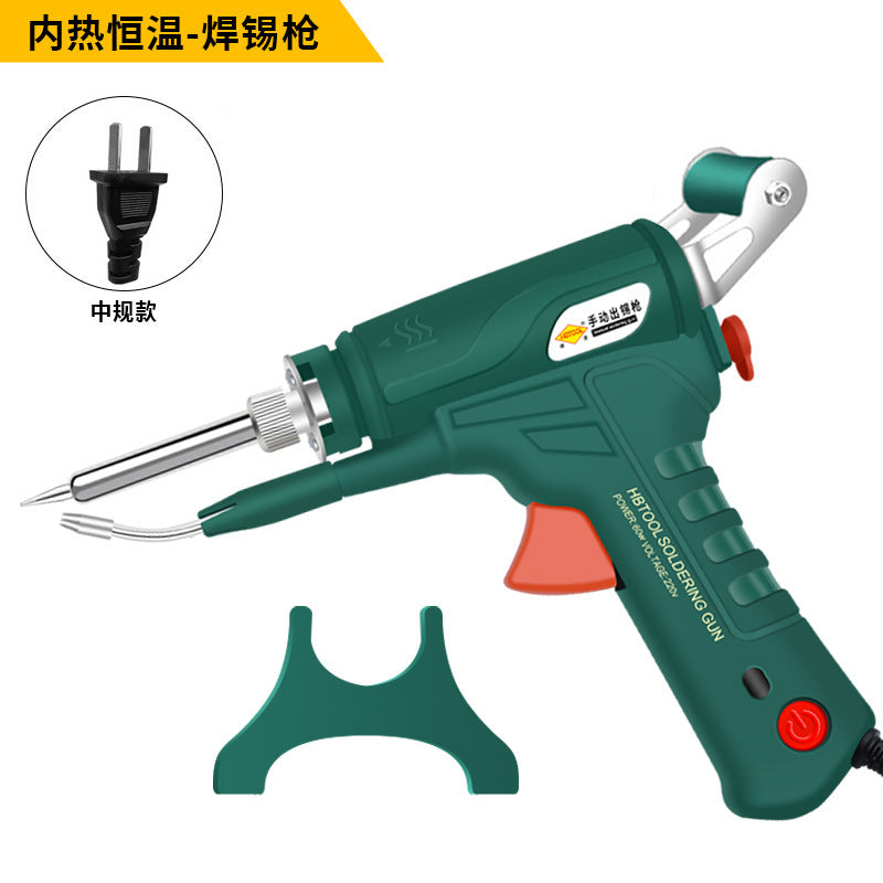Cross-border convenient solder gun inner heating manual tin feeding handheld set automatic 60W electric soldering iron temperature regulation