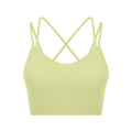 New spr ribbed fixed one-piece cup sports bra - sexy back, short style activewear for women (model dw366)