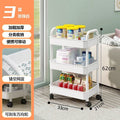 Mobile rolling cart organizer - floor standing kitchen & bathroom storage rack with wheels - multi-tier storage for bedroom & living room
